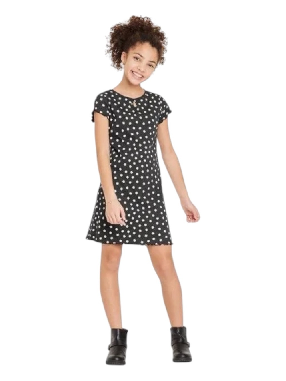 art class Girls Black Daisy Dress
